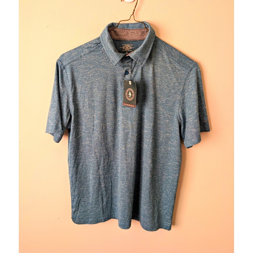 G.H. Bass & Co. For Hard Service Polo Shirt Men's S Green Heather Stretch NWT